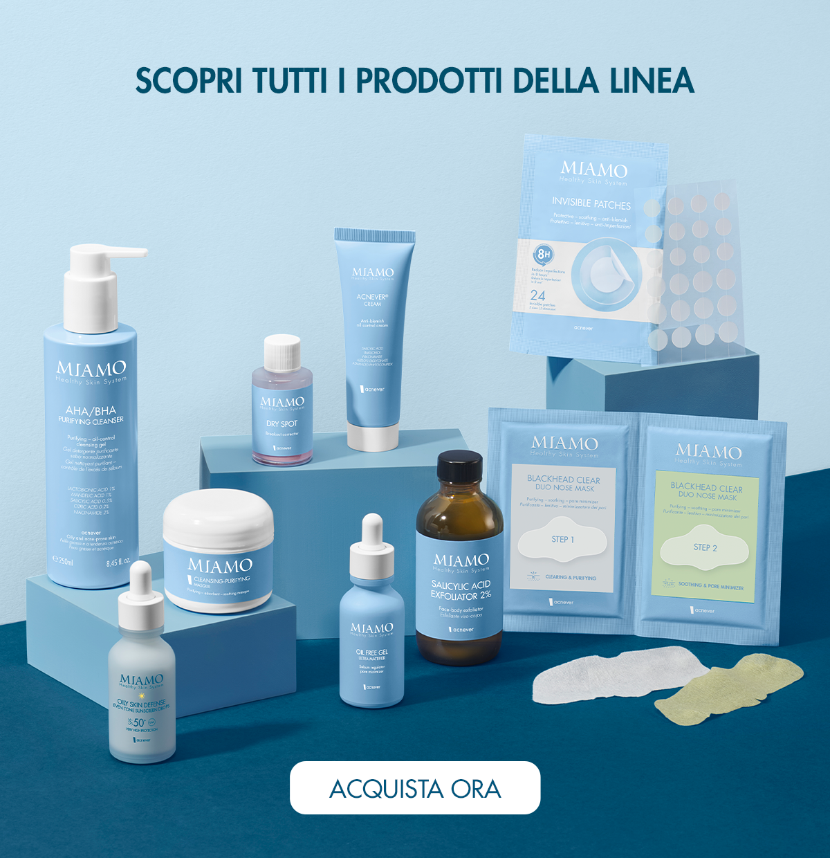scopri tutti i prodotti della linea acnever