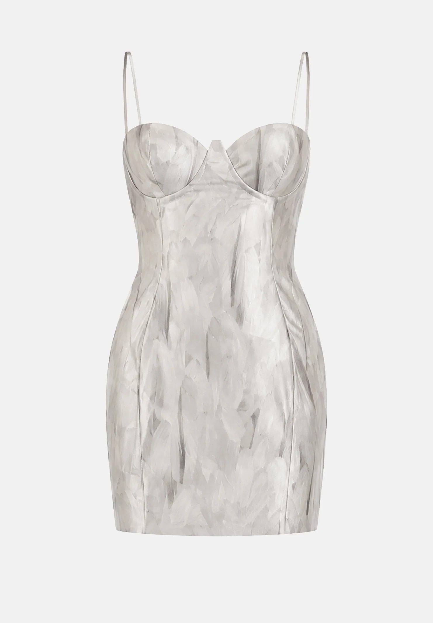 Image of ELISABETTA FRANCHI Abito corto IN CRÊPE burro da donna con corpetto a bustier strutturato e spalline sottili.