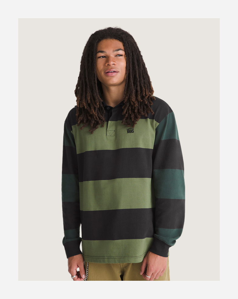 Black-Green Balsam Ward Stripe Rugby Knit