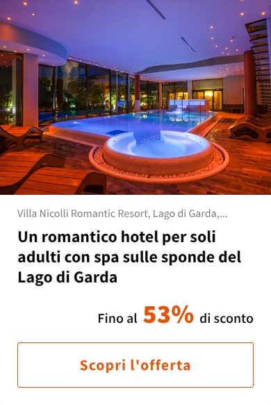 Un romantico hotel per soli adulti con spa sulle sponde del Lago di Garda