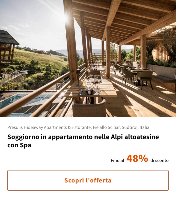 Soggiorno in appartamento nelle Alpi altoatesine con Spa