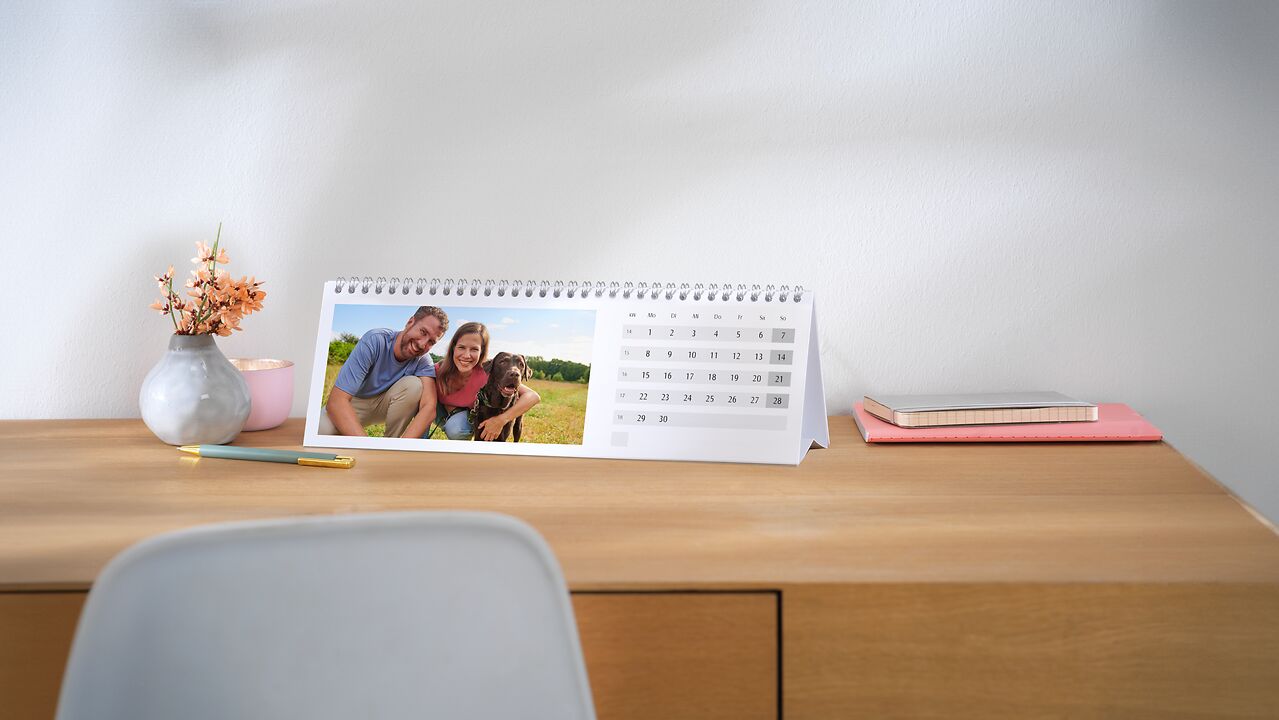 Calendario da tavolo con foto dell'estate