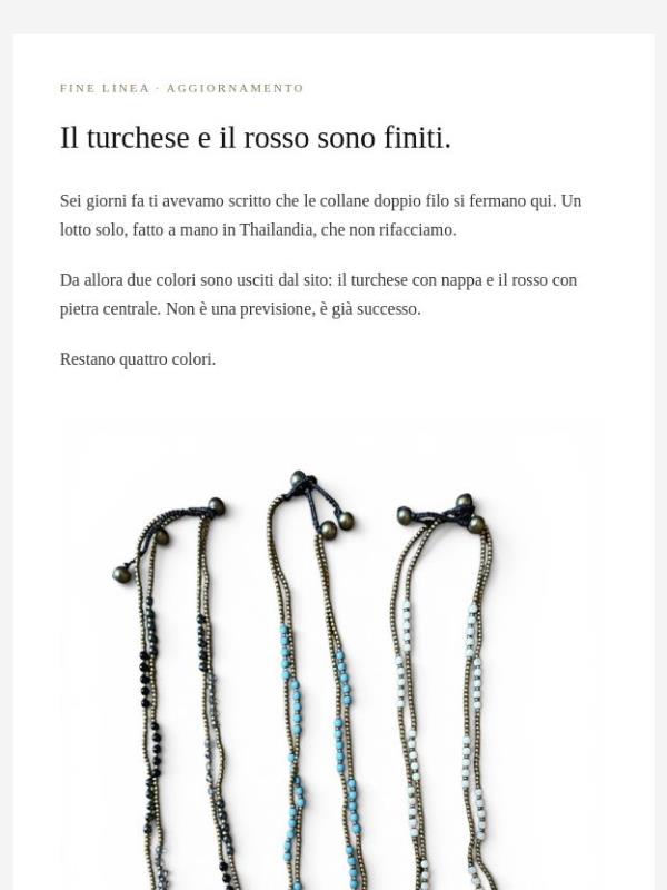 Il turchese e il rosso sono finiti.