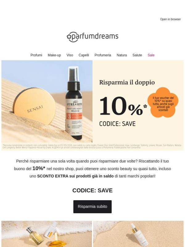 -10%* su quasi tutto, anche sui prodotti in saldo 😍