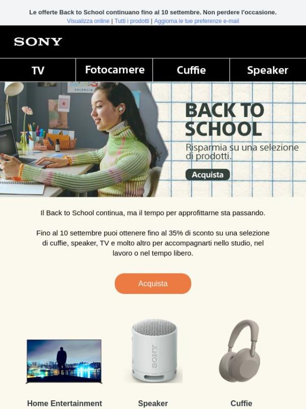 Approfitta del Back To School con sconti  fino al -35%