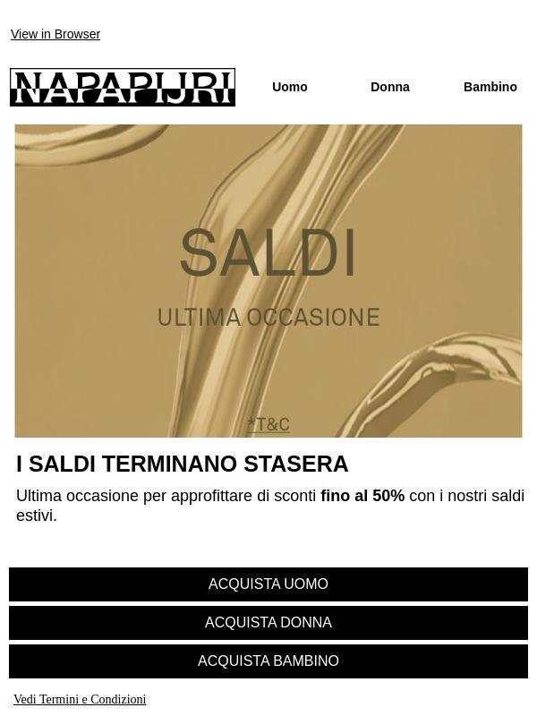Ultimo giorno di spedizione gratuita