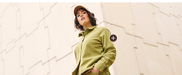 Camicia in corduroy, fit boxy, colletto, maniche lunghe
