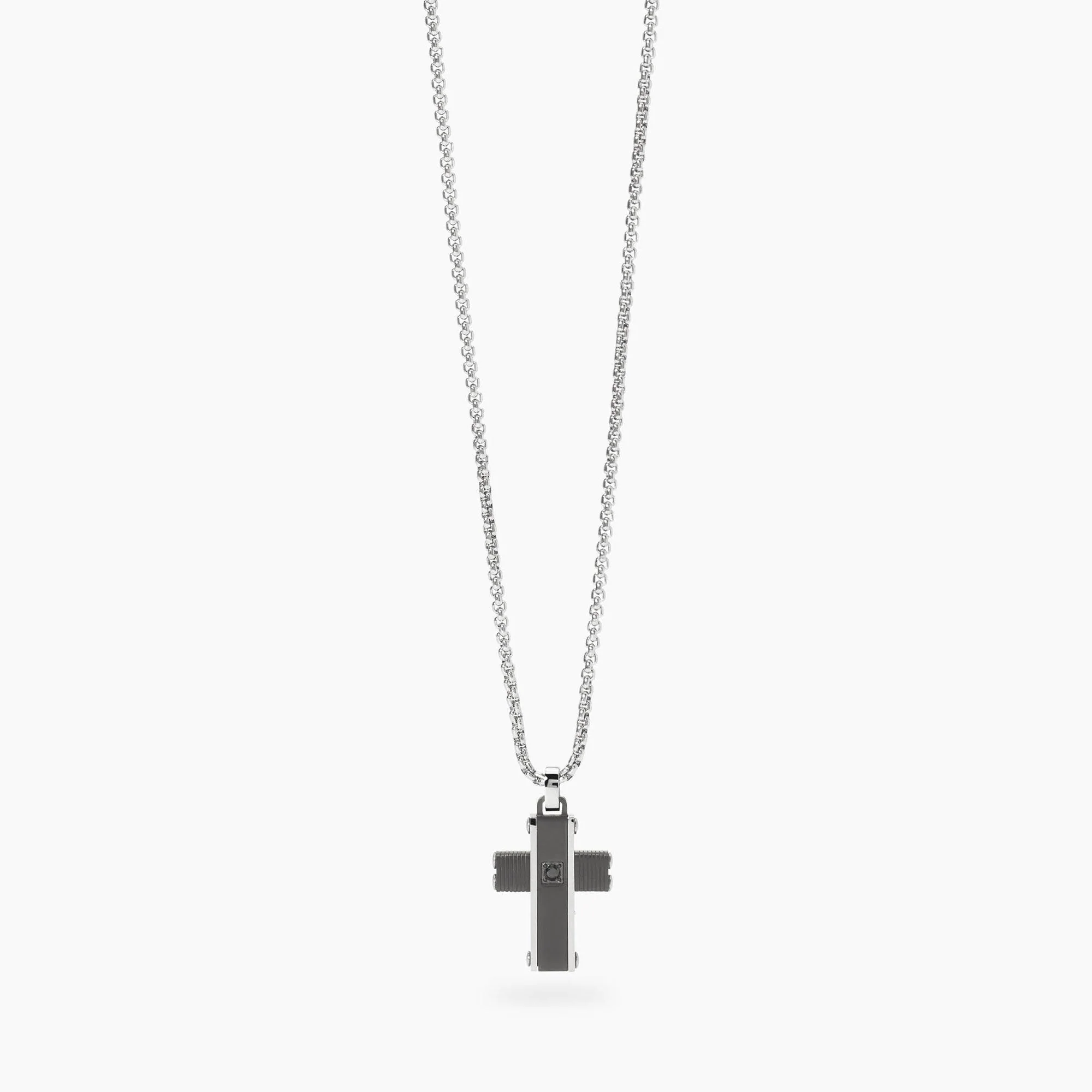 Image of Collana da uomo con croce nera STYLE 01