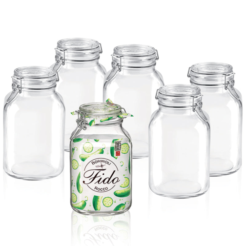 300 cl - Fido Vasetto Ermetico In Vetro - Set 6 Pz