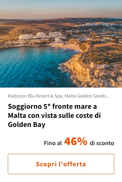 Soggiorno 5* fronte mare a Malta con vista sulle coste di Golden Bay