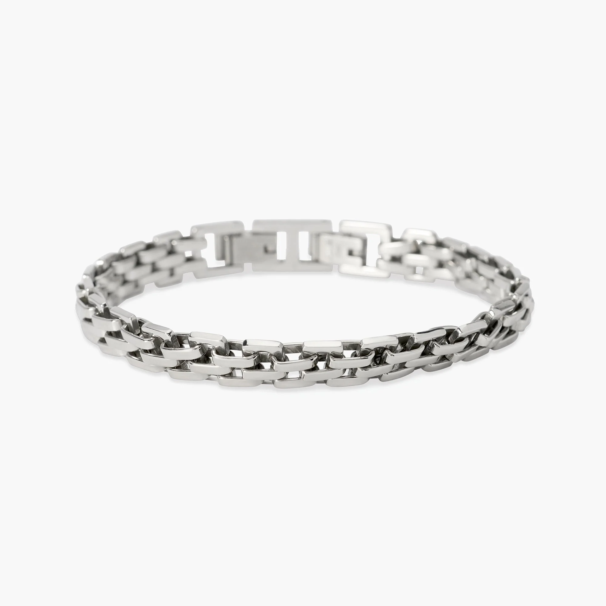 Image of Bracciale in acciaio con maglia panther STYLE 43