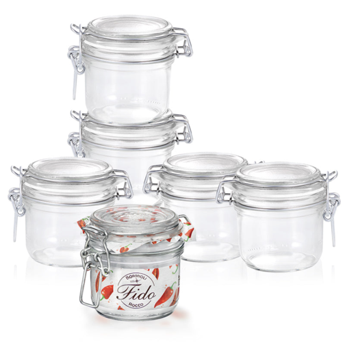 20 cl - Fido Vasetto Ermetico Cilindrico In Vetro - Set 6 Pz