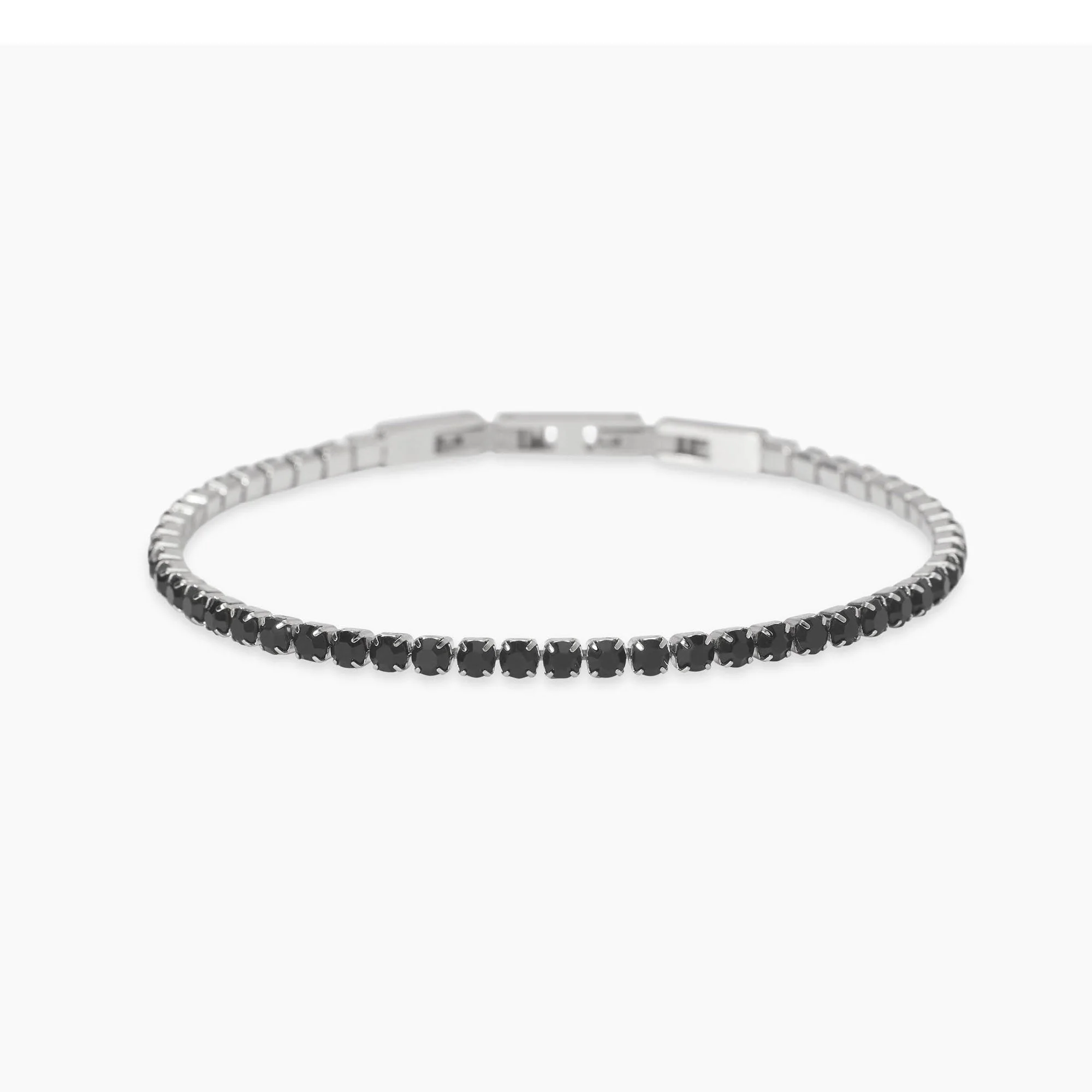 Image of Bracciale tennis con cristalli neri STYLE 12