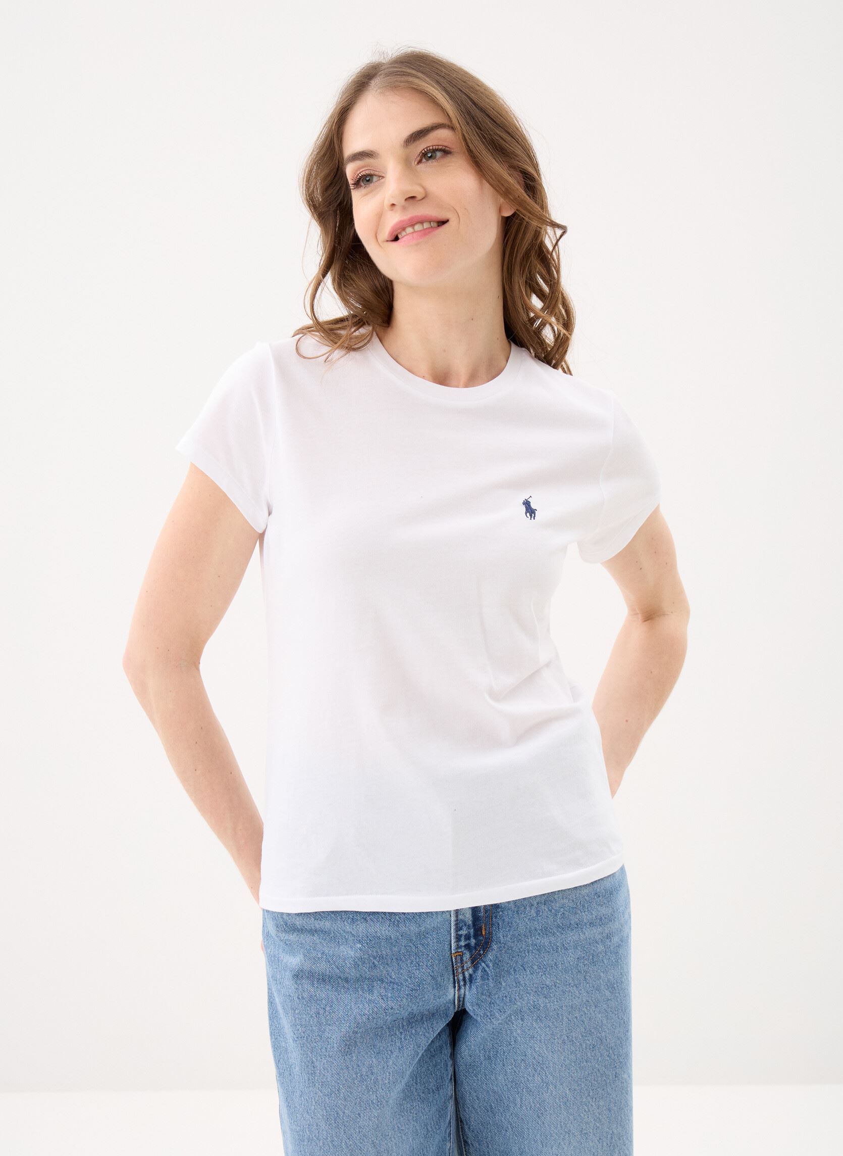 Polo Ralph Lauren Magliette T-shirt Classic fit col rond coton donna bianco