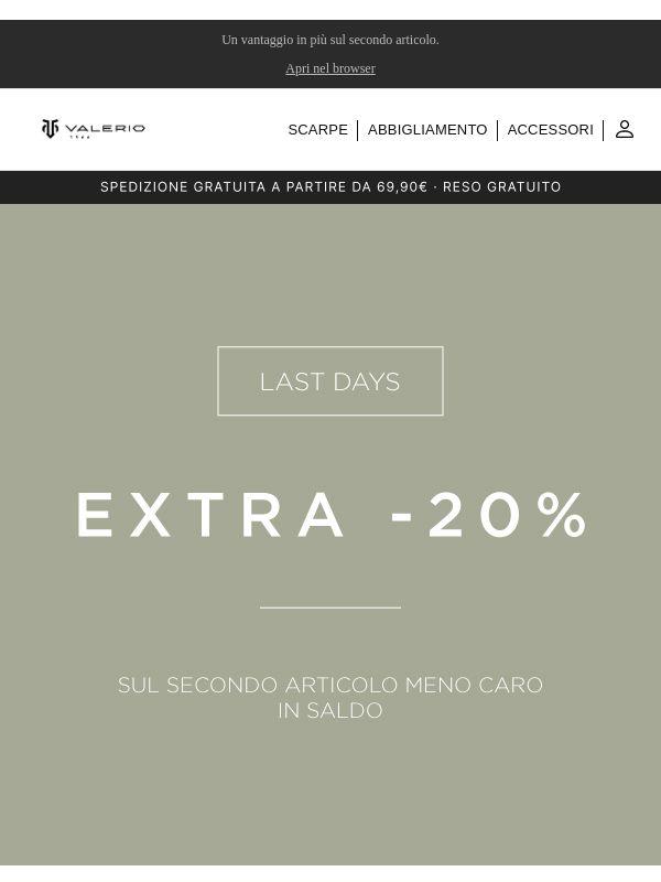 Extra -20% sui saldi