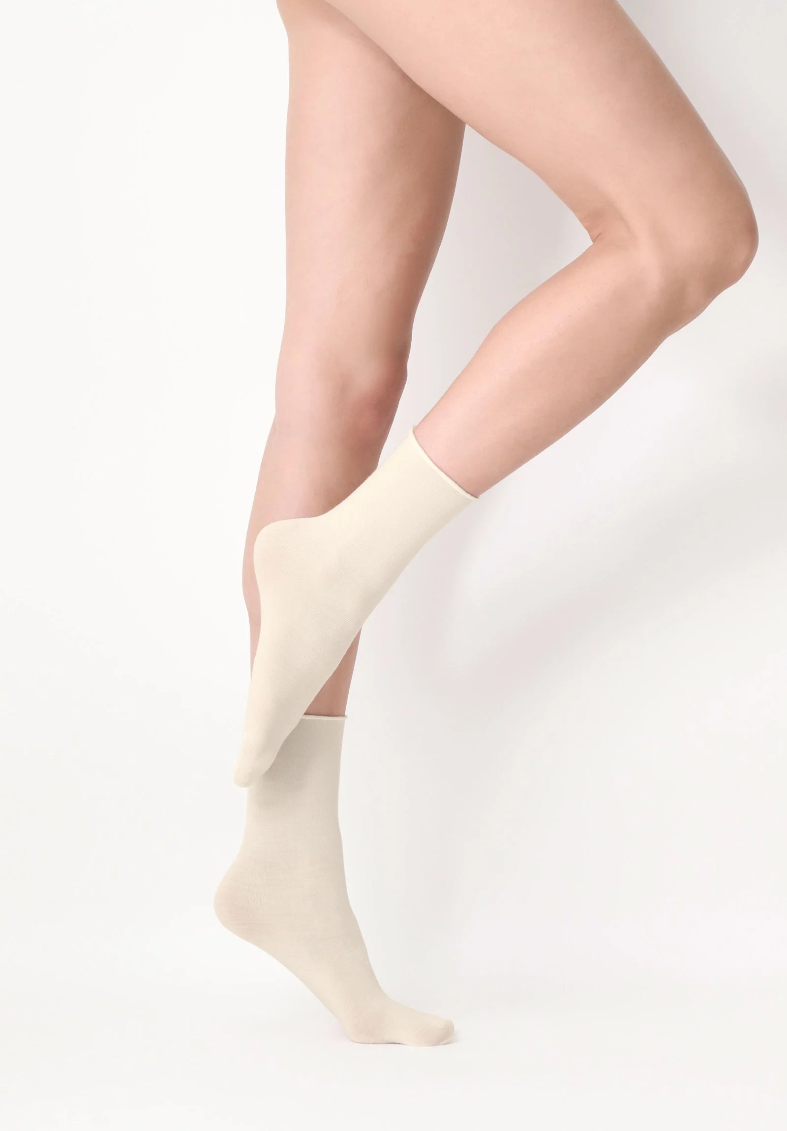 Image of Calzino Corto in Lana superwash Nives - Bianco Lana