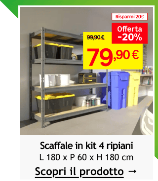 Scaffale in kit 4 ripiani 79,90 &euro;