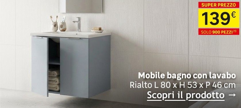Mobile bagno con lavabo 139 &euro;. Solo 900 pezzi