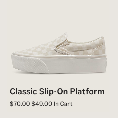 Classic Slip-On Platform Checkerboard Shoe