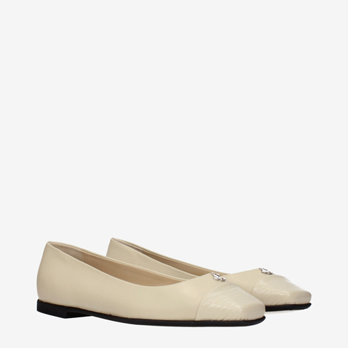 Jimmy Choo Ballet Flats Women Leather Beige/Bamboo