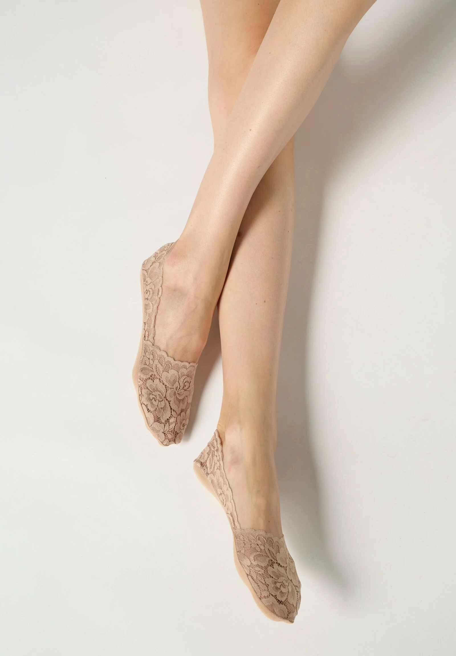 Image of Calzino Fantasmino Pizzo Lacy - Beige Rosato