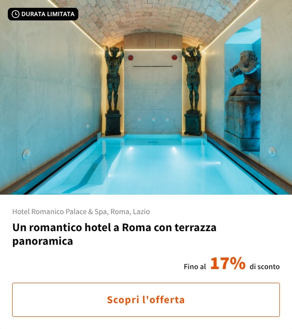 Un romantico hotel a Roma con terrazza panoramica