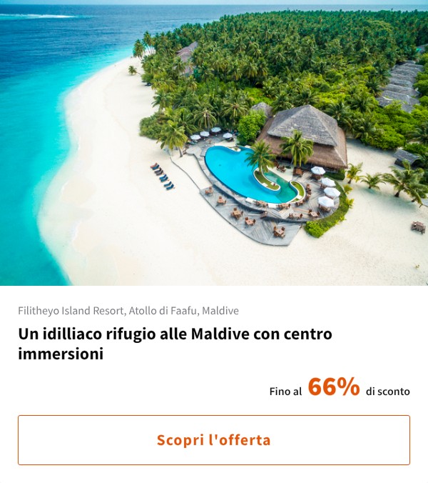 Un idilliaco rifugio alle Maldive con centro immersioni