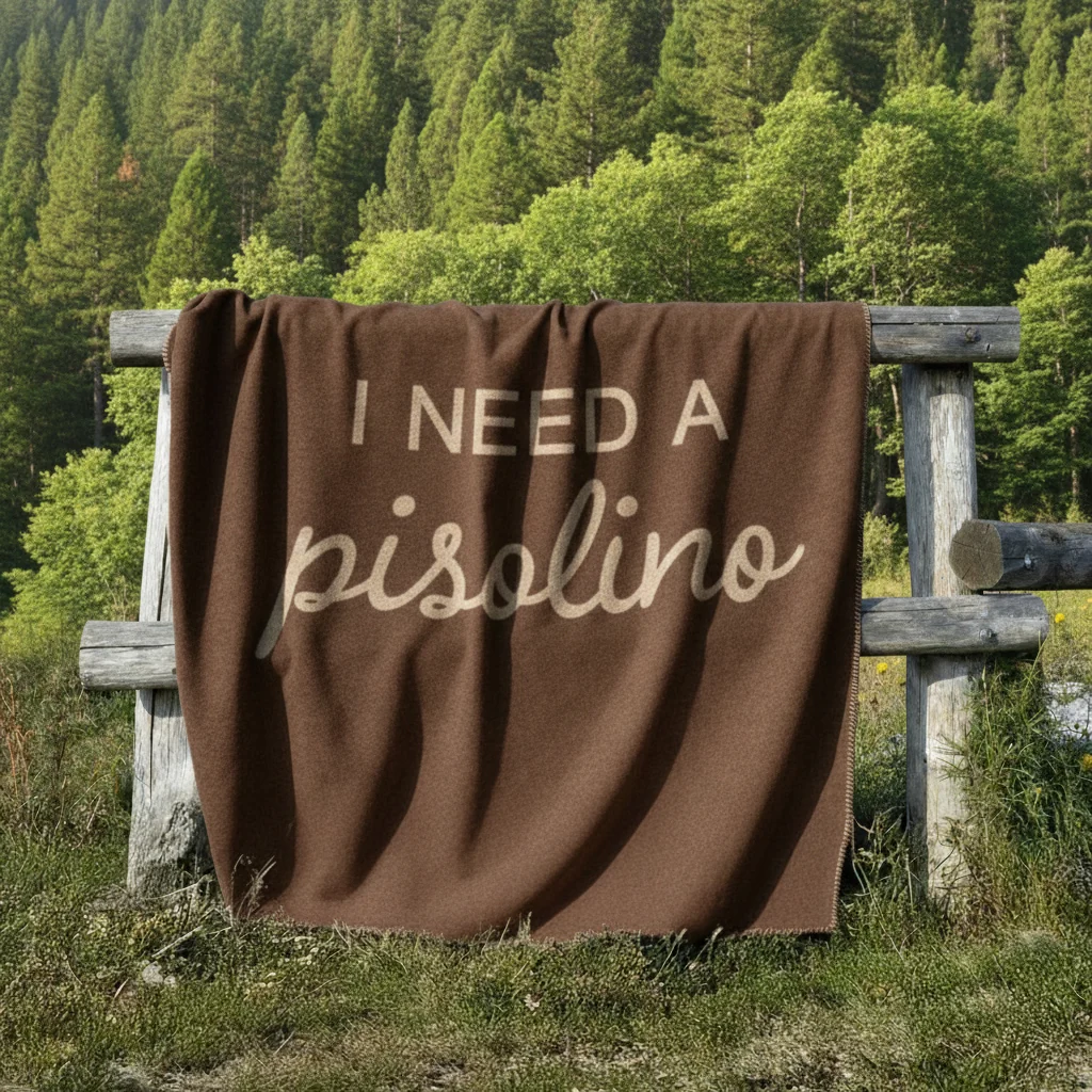 Image of Plaid in Lana Cotta <br>con Scritta - <b>Pisolino