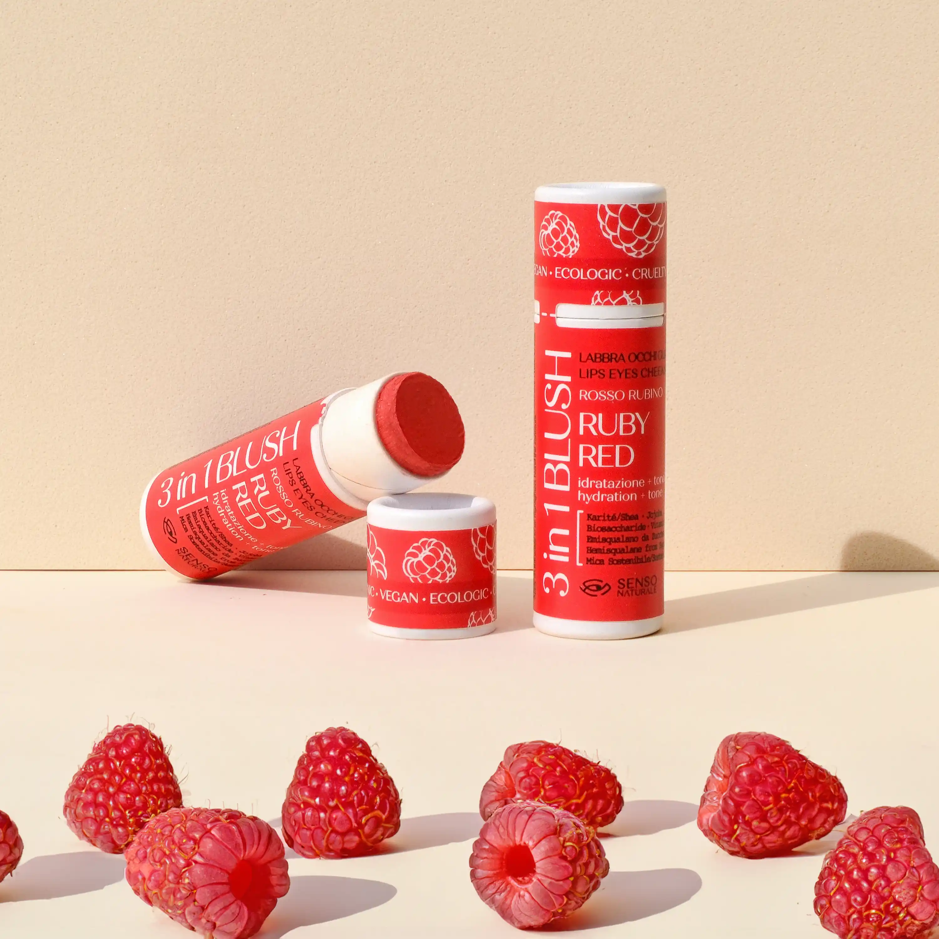 Image of Blush Viso RUBY RED – Colore Intenso e Naturale [Stick]