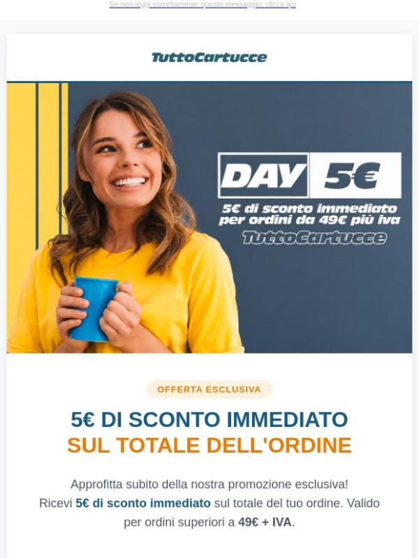 🖨️ 5€ di sconto immediato sul totale dell'ordine : su tuttocartucce.com