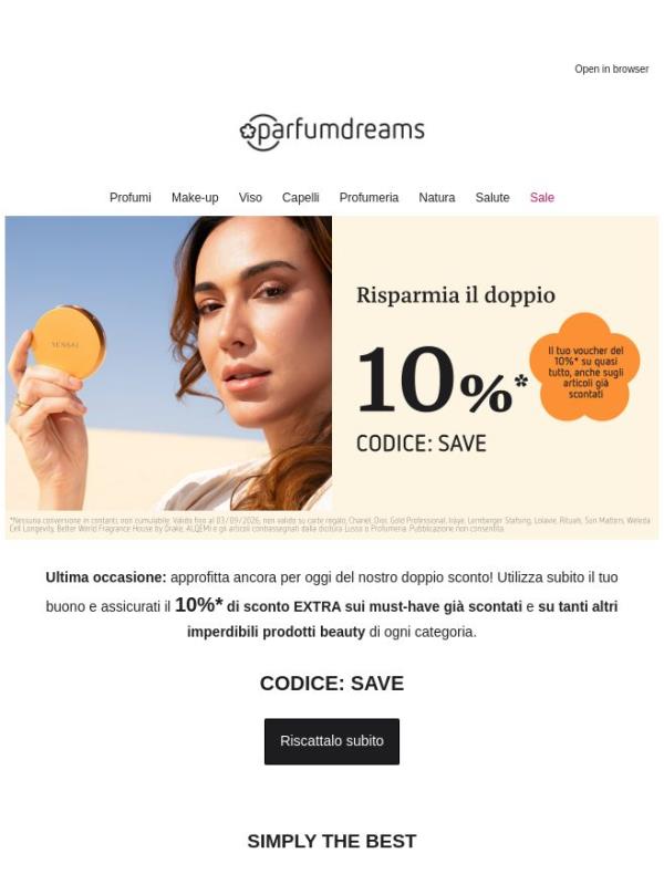 Solo fino a oggi: -10%* su quasi tutto! ⌛