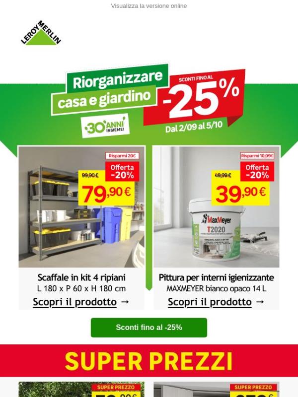 Fino al -25% per i tuoi progetti di casa 🏠