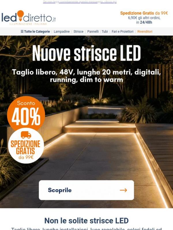 ✂️ Tagliabili ovunque, fino a 40 metri e molto altro. Scopri le nuove strisce LED!