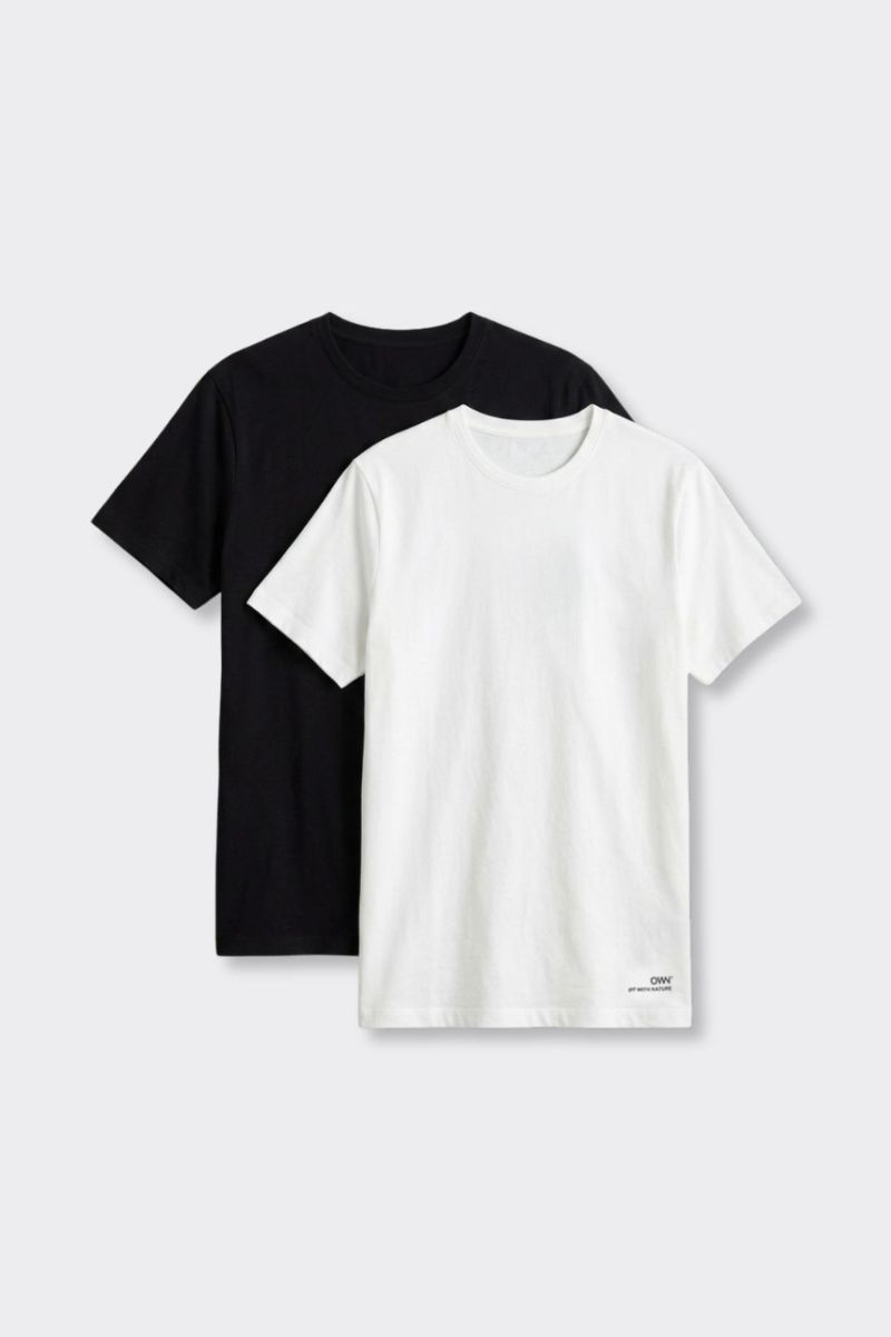 T-Shirt Girocollo Nero e Bianco - Set da 2