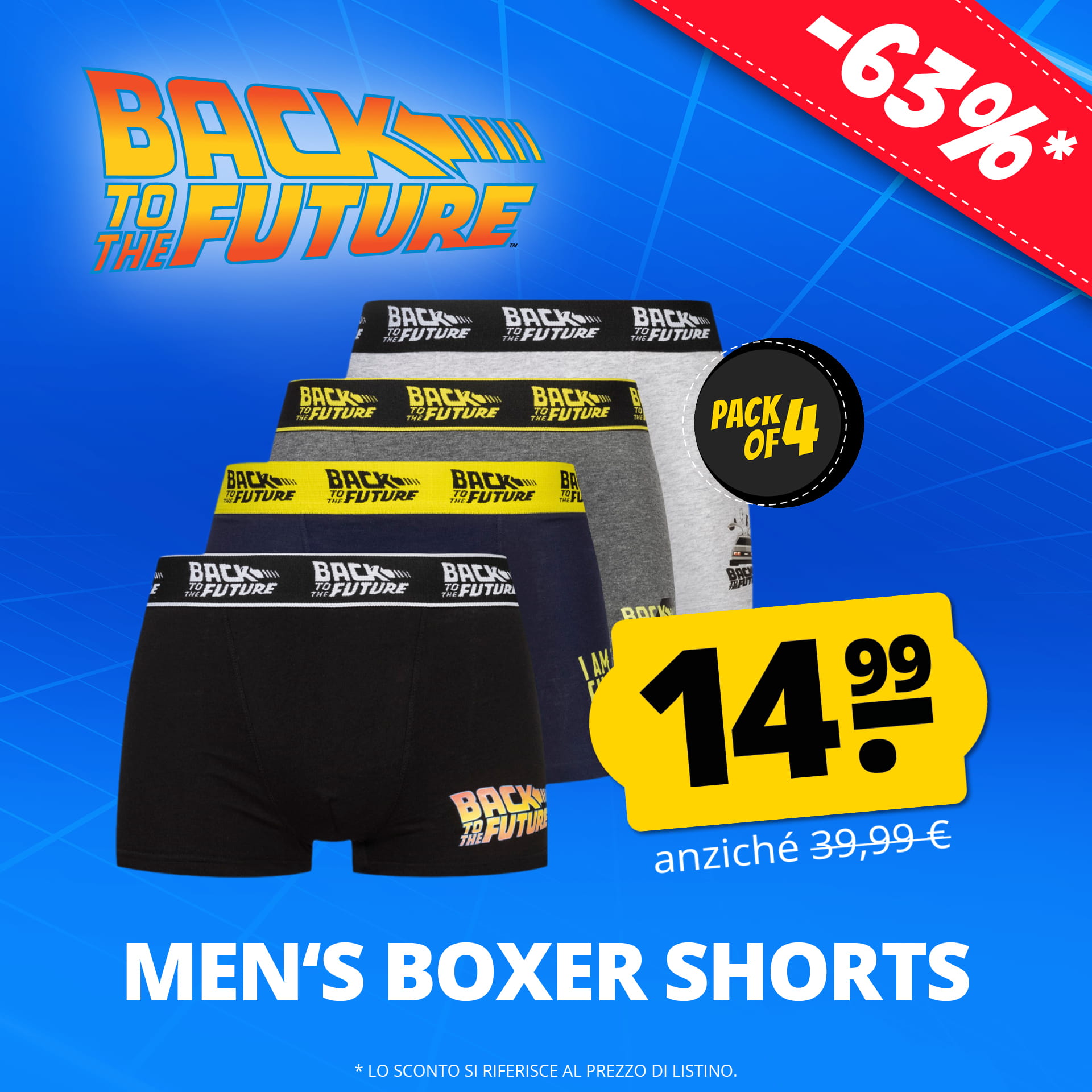 ritorno al futuro uomo boxer set da 4