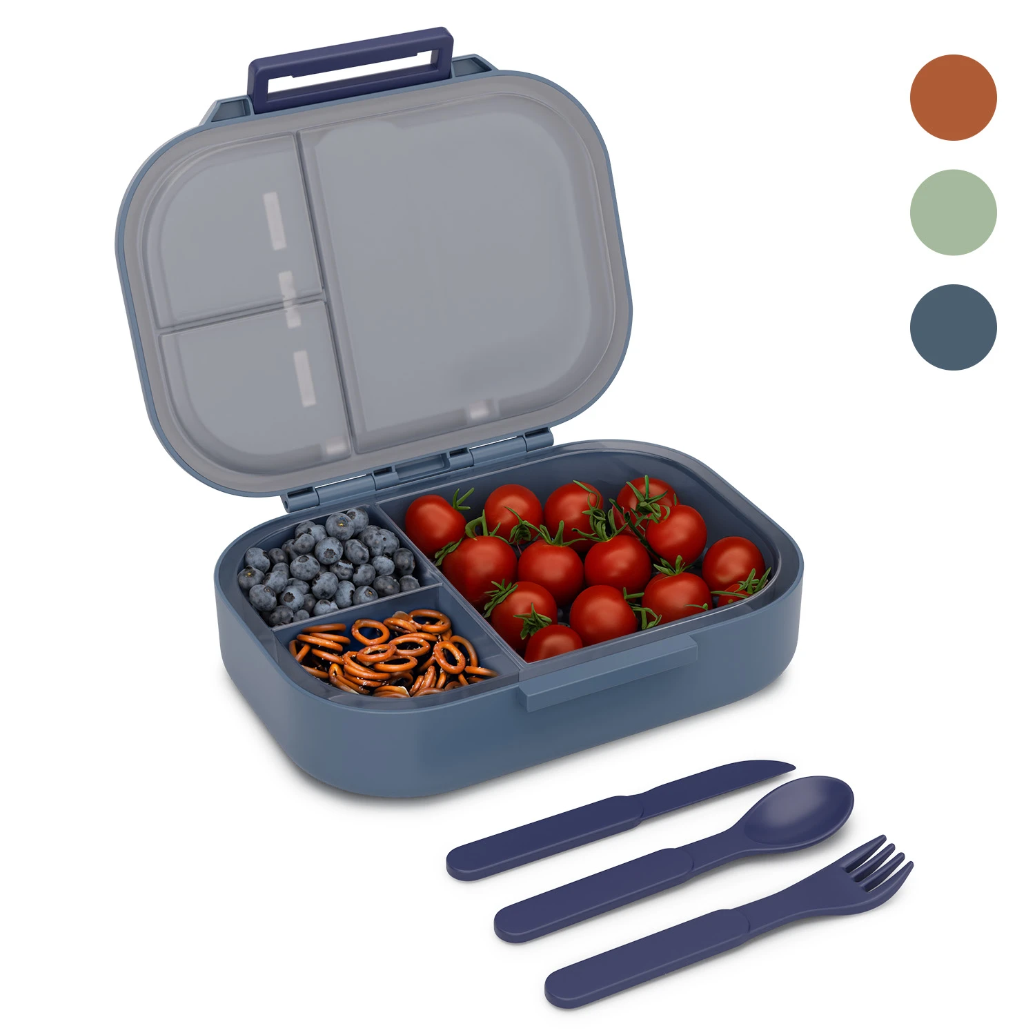 Bunko - Lunchbox, 3 scomparti, incl. 3 pz. Posate ca. 21 x 14,5 x 5,5 cm (LxAxP)