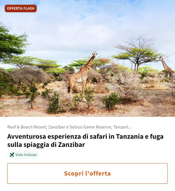 Avventurosa esperienza di safari in Tanzania e fuga sulla spiaggia di Zanzibar
