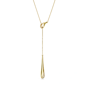 Pendente a Y Swarovski Classica, Taglio Round, Bianco, Argento Sterling, Finitura oro 18K