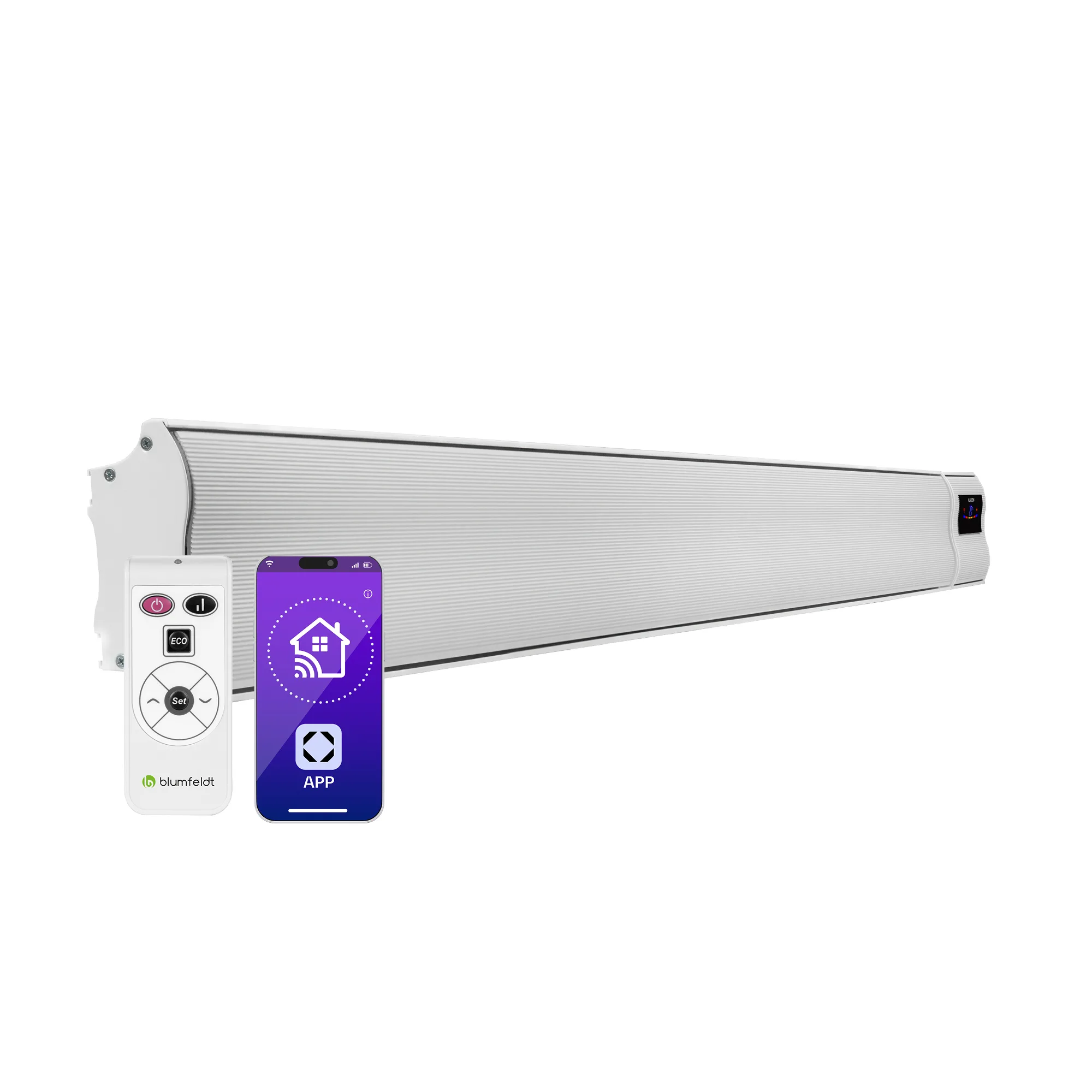 Cosmic Beam Smart 3000W Stufa Infrarossi da Parete Bianco