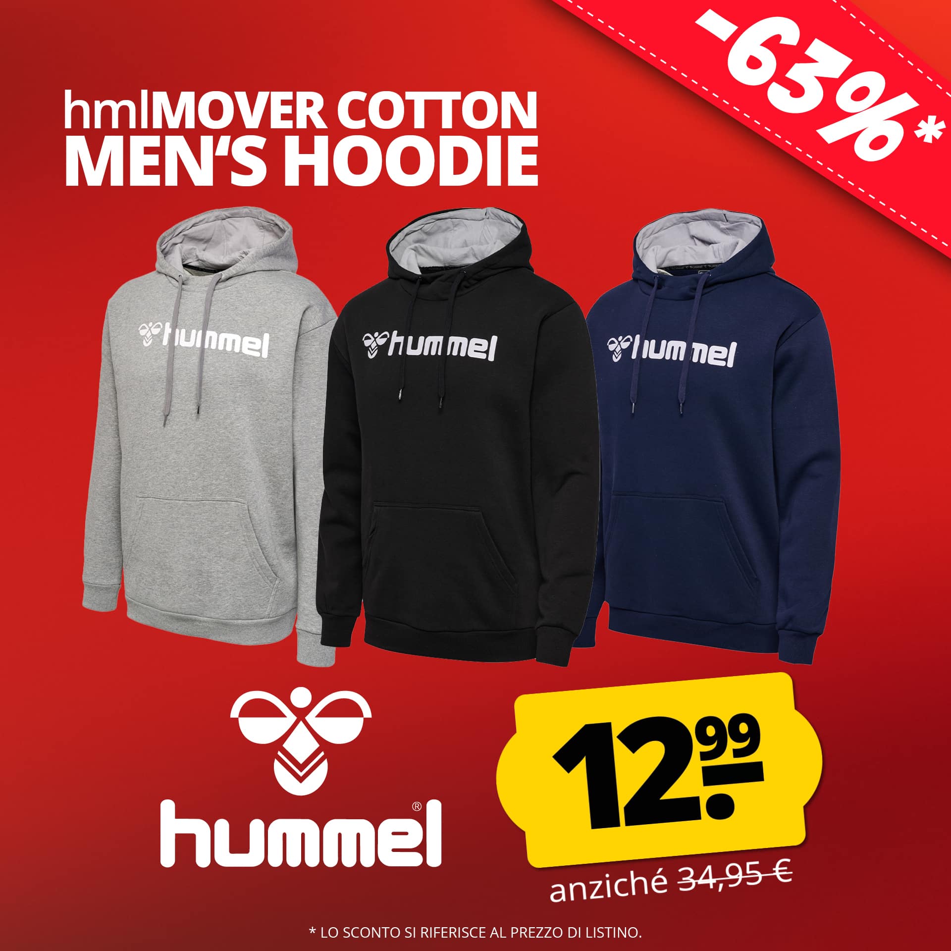 hummel mover cotone felpa con cappuccio uomo felpa 