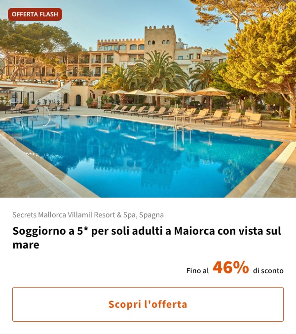 Soggiorno a 5* per soli adulti a Maiorca con vista sul mare