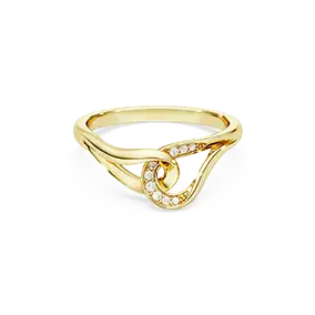 Anello Swarovski Classica, Taglio Round, Intrecciato, Bianco, Argento Sterling, Finitura oro 18K