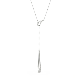 Pendente a Y Swarovski Classica, Taglio Round, Bianco, Argento Sterling