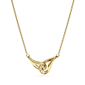 Pendente Swarovski Classica, Taglio Round, Intrecciato, Bianco, Argento Sterling, Finitura oro 18K