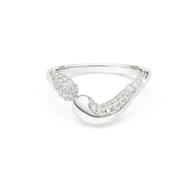 Anello aperto Swarovski Classica, Taglio Round, Bianco, Argento Sterling