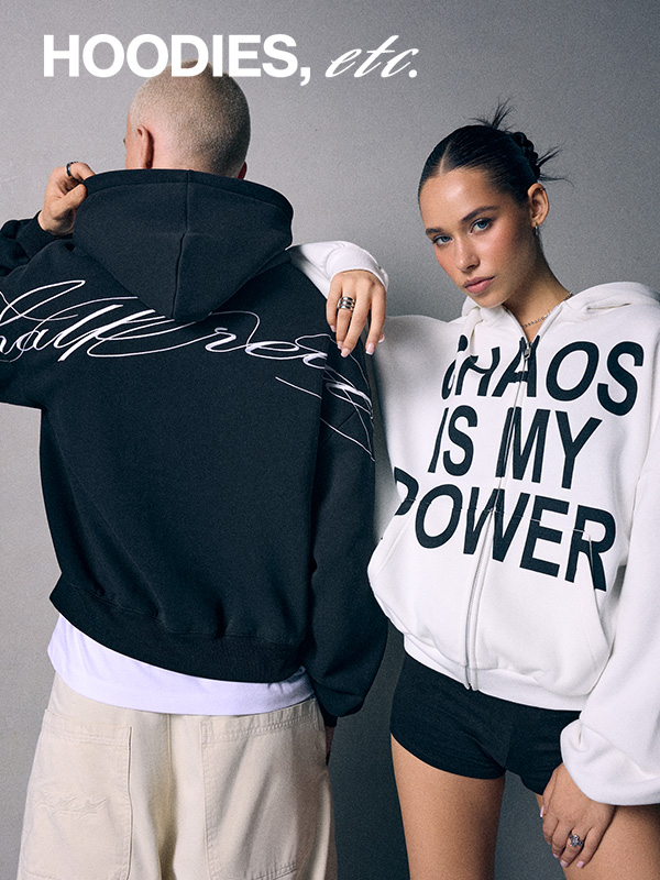 HOODIES, etc. Donna e uomo con felpe con cappuccio.