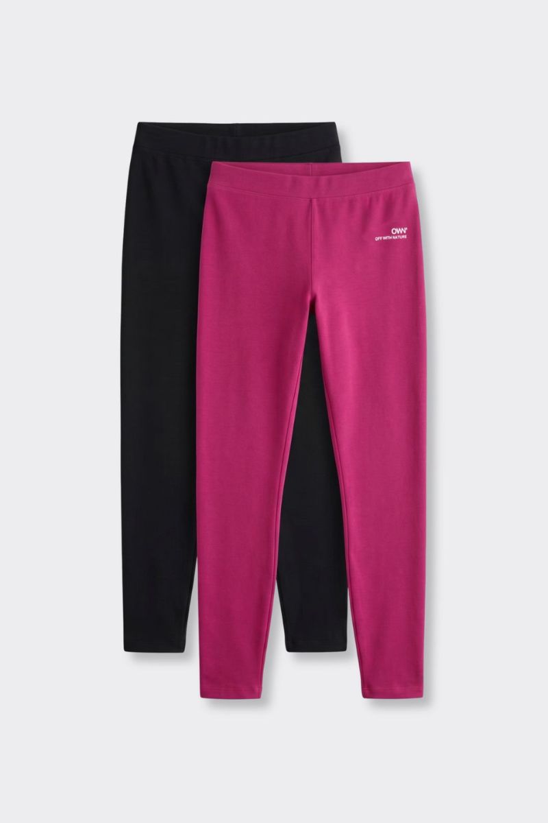 Leggings Nero e Fucsia - Set da 2