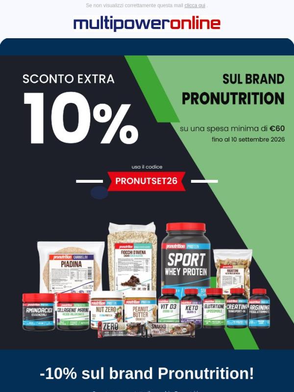 -10% su tutto il brand Pronutrition🤩