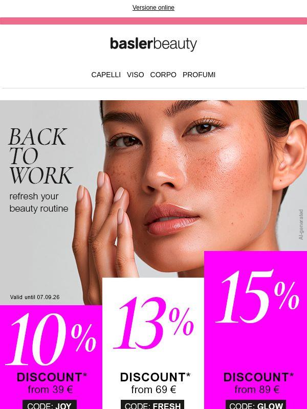 Ritorno al lavoro: con uno sconto extra fino al 15 %