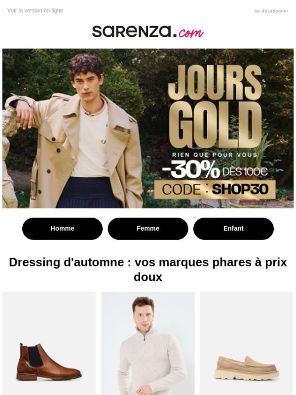 ☀️ -30% sur vos pièces de Rentrée dès 100€